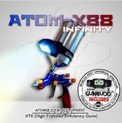 Atom X88 Infinity LVLP-MP Spray Gun Kit 1.3 and 1.4 TIP Combo with Free Gunbudd