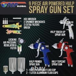 Auto Spray Gun Kit with Cups & Air Regulator Set of 3