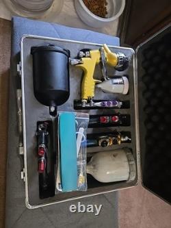 Automotive Paint Gun Kit 5 Spray Guns New Atom X88 With Iwata Carrying Case
