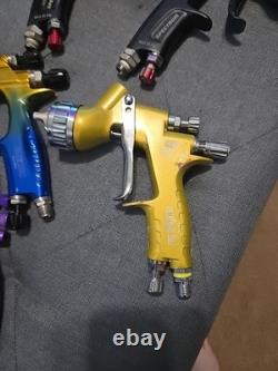 Automotive Paint Gun Kit 5 Spray Guns New Atom X88 With Iwata Carrying Case