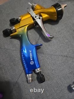 Automotive Paint Gun Kit 5 Spray Guns New Atom X88 With Iwata Carrying Case