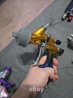 Automotive Paint Gun Kit 5 Spray Guns New Atom X88 With Iwata Carrying Case