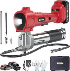 Battery Grease Gun, Super Efficient Electric Grease Gun Kit with 2 Batteries and