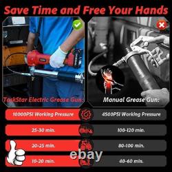 Battery Grease Gun, Super Efficient Electric Grease Gun Kit with 2 Batteries and