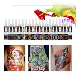 Beginner Tattoo Kit 4 Machine Gun 40 color Ink Power supply needle Grip Tip Set