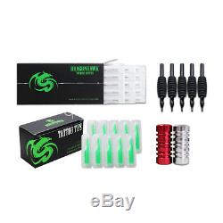 Beginner Tattoo Kit 4 Machine Gun 40 color Ink Power supply needle Grip Tip Set