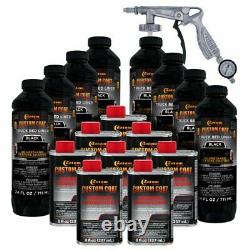 Black 8 Quart (8 Quart) Urethane Spray-On Truck Bed Liner Kit with Spray Gun & R