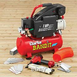 Clarke 8 Litre Air Compressor Air Staple NAIL Gun Kit Package 230V 8 Bar 4.5CFM