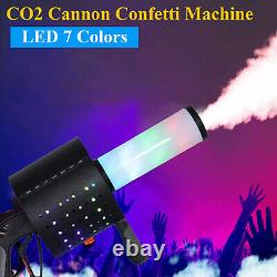 Co2 Jet Confetti Machine LED 7-Color CO2 Spray Cannon CO2 Gun Kit Club Party DJ
