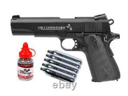 Colt Commander BB CO2 Blowback Pistol Kit 0.177 cal 18Rd 0.12g Ammo With 5PK CO2