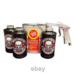 Complete Amber Fluid Film Standard Undercoating Gun Kit (3 B Quart Bottles)