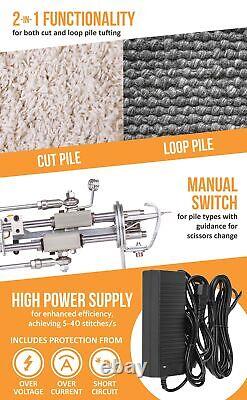 Complete Rug Tufting Gun Kit Easy-to-Use Carpet Maker with Cut Pile & High