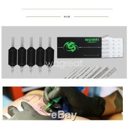 Complete Tattoo Kit 4 Machine Gun Power Supply Color Ink Set Needles D176GD w