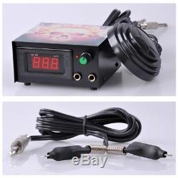 Complete Tattoo Kit 54 Color Ink 8 Machine Guns Set LCD Power Supply Equipment