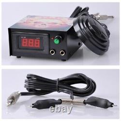 Complete Tattoo Kit 8 Machine Gun 40 Ink Power Supply Grip Tip Needle with Case