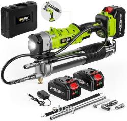 Cordless Electric Grease Gun Kit with 2 Batteries 4000mAh LED NEW Sealed