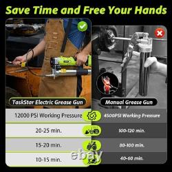 Cordless Electric Grease Gun Kit with 2 Batteries 4000mAh LED NEW Sealed