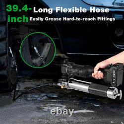 Cordless Grease Gun 12000 PSI Battery Powered Electric Grease Gun Kit with 2 Rec