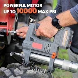 Cordless Grease Gun Kit Compatible with Dewalt 20V MAX Battery, 10000 PSI 5-Spee