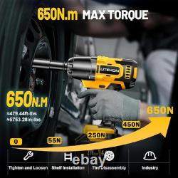 Cordless Impact Wrench 1/2 Inch, 480Ft-lbs 650N. M Brushless High Power Impact