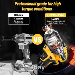 Cordless Impact Wrench 1/2 Inch, 480Ft-lbs 650N. M Brushless High Power Impact