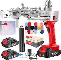 Cordless Rug Tufting Gun Kit Carpet Gun Kit with Tufting Cloth and Yarn in Red