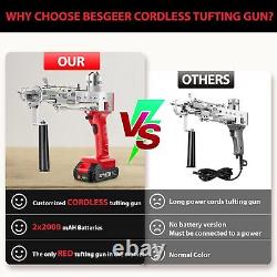 Cordless Rug Tufting Gun Kit Carpet Gun Kit with Tufting Cloth and Yarn in Red