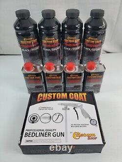 Custom Coat Black 1 Gallon Spray-On Truck Bed Liner Kit with Spray Gun NEW