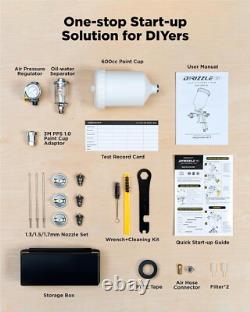 D1 LVLP Air Spray Gun Premium Kit Easy Use Cars & House DIY 1.3/1.5/1.7mm Nozzle