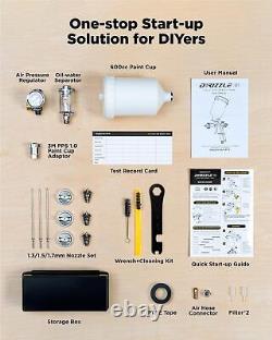 D1 LVLP Air Spray Gun Premium Kit, Easy to Use, Paint Gun for Cars & House DIY