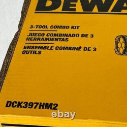 DEWALT 20V MAX 3 Tool Combo Kit DCK397HM2 Impact Flashlight Grease Gun New