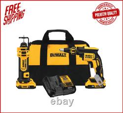 DEWALT 20V MAX XR Cordless Screw Gun/Cut-out Tool Combo Kit Batteries, Charger