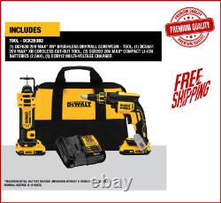 DEWALT 20V MAX XR Cordless Screw Gun/Cut-out Tool Combo Kit Batteries, Charger