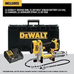 DEWALT DCGG571M1 20V MAX Lithium-Ion Cordless Grease Gun Kit (4 Ah) New