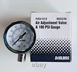 DeVilbiss FinishLine FLG-4 HVLP Gravity Spray Gun with 3 Fluid Tips & AiR Gauge