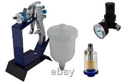 DeVilbiss SLG-610 1.3mm Gravity Fed Spray Gun + Stand, Gauge & Mini Water Filter