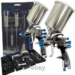 DeVilbiss SLG-650 Gravity Fed Compliant & HVLP Spray Guns + Guage & Cleaning Kit