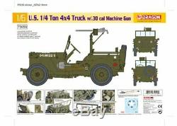 Dragon 1/6 Scale 12 WWII 1/4 Ton 4x4 Truck with. 30 Cal Machine Gun Kit 75050 New