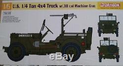 Dragon Models 1/6 scale kit 75050, U. S. 1/4 ton 4x4 truck with. 30cal. Machine gun