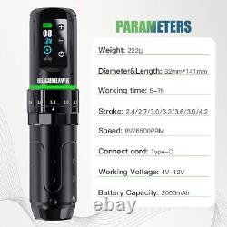 Dragonhawk L3 Tattoo Kit, Cordless/Cord Complete Tattoo 2 Batteries 2,000mAh