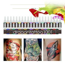 Dragonhawk Tattoo Kit 4 Machine Gun 40 Color Ink Power Supply Needles Grips Tips