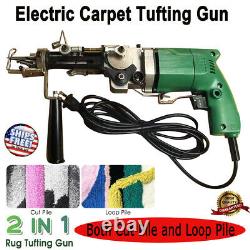 Electric Carpet Hand Tufting Gun Cut Pile/Loop Pile Weaving Flocking Machine Kit