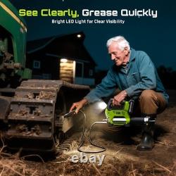 Electric Grease Gun 12000 PSI Battery Powered, Cordless Grease Gun Kit 2 Battery