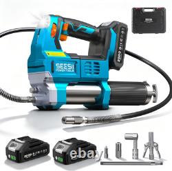 Electric Grease Gun, 12000 PSI Cordless Grease Gun with 2 Batteries, 10 Oz/Min F