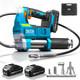 Electric Grease Gun, 12000 Psi Cordless Grease Gun With 2 Batteries, 10 Oz/min F