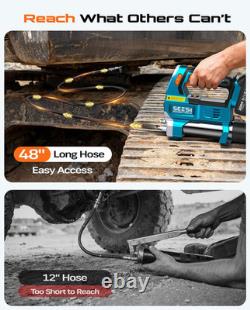 Electric Grease Gun, 12000 PSI Cordless Grease Gun with 2 Batteries, 10 Oz/Min F