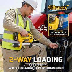Electric Grease Gun, Cordless Grease Gun Kit with 40 Flex Hose, 12000 PSI Com