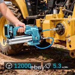 Electric Grease Gun Kit, 12,000 PSI Max Pressure, 5.3 Oz/Min Flow Rate, Cordless