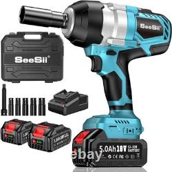 Electric Impact Wrench Cordless 1300NM High Torque Brushless Impact Gun Kit New