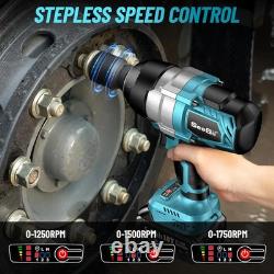 Electric Impact Wrench Cordless 1300NM High Torque Brushless Impact Gun Kit New